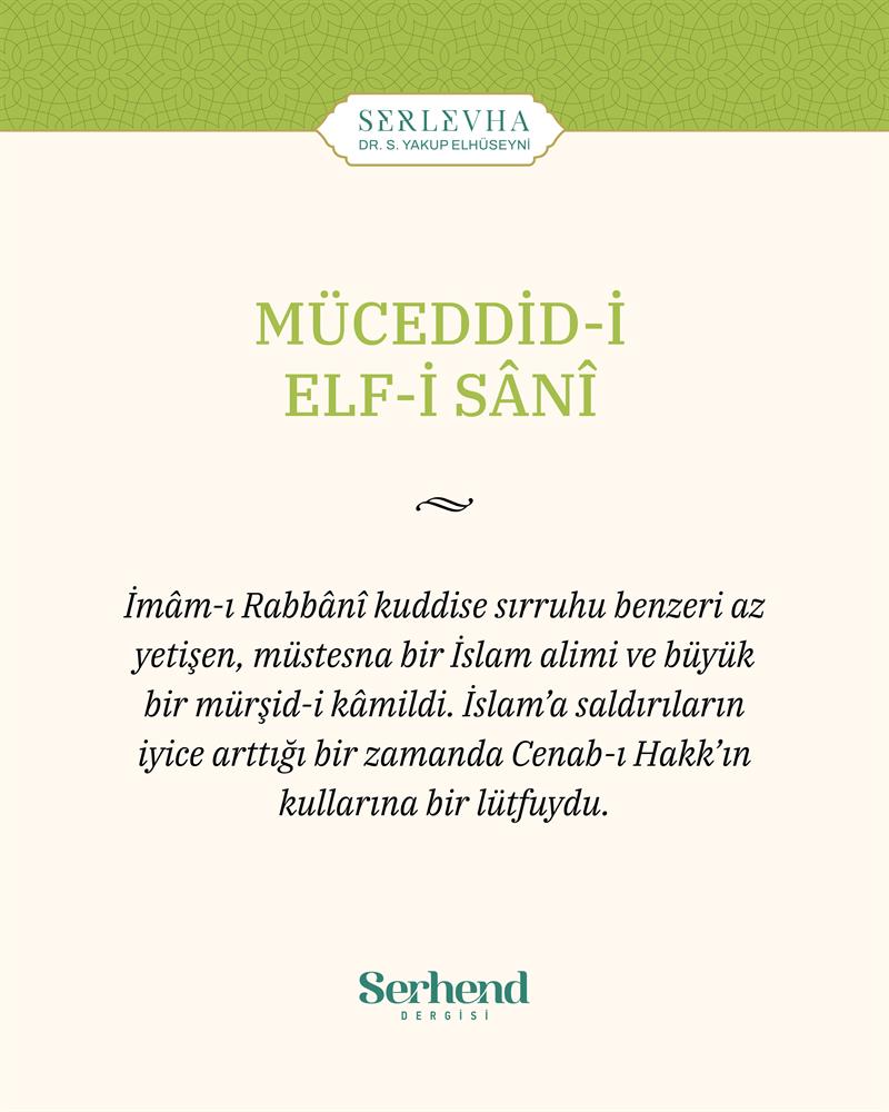 Serlevha - Müceddid-i Elf-i Sânî