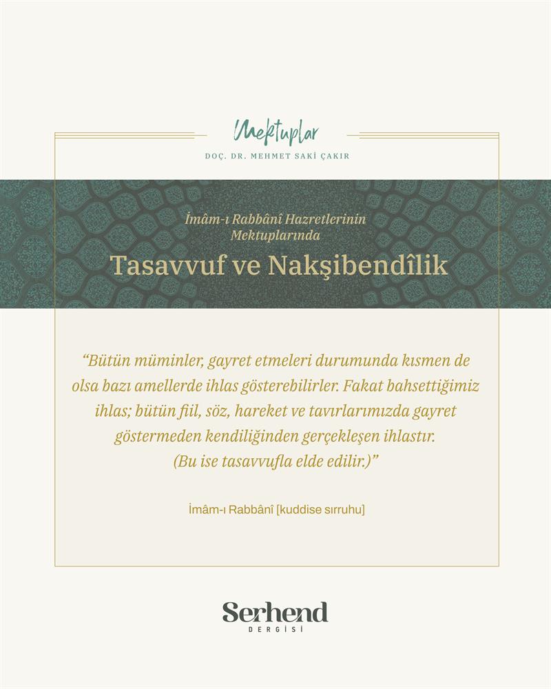 Mektuplar - İmâm-ı Rabbânî Hazretlerinin Mektuplarında Tasavvuf Ve Nakşibendîlik