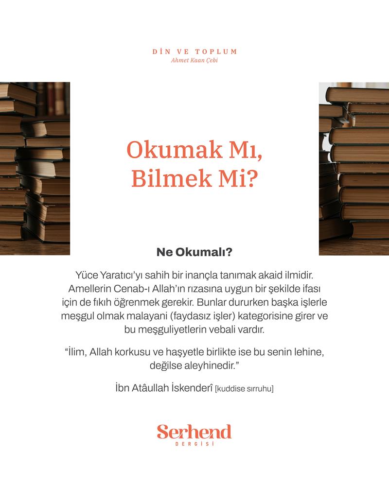 Din Ve Toplum - Okumak Mı, Bilmek Mi?