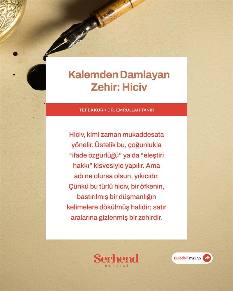 Tefekkür - Kalemden Damlayan Zehir: Hiciv